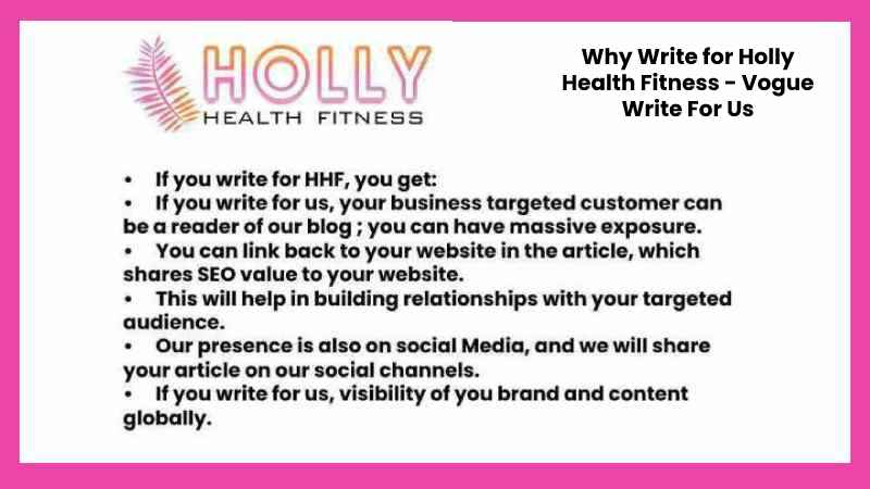 Why Write for Holly Health Fitness - Vogue Write For Us